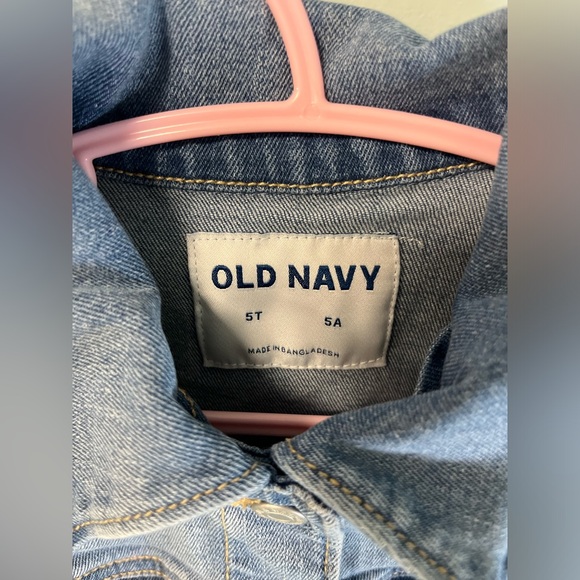 Old Navy Silver Snap Button Blue Jean Jacket with Pockets, Toddler Girl Size 5T - Picture 7 of 9